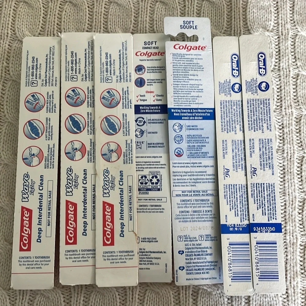 New unused 5 Colgate Wave & 2 Oral B Indicators All soft bristles 7 total in lot